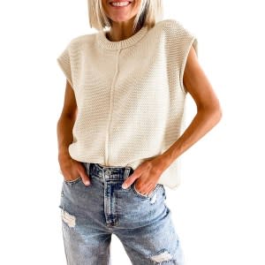 Saodimallsu cap sleeve sweater top