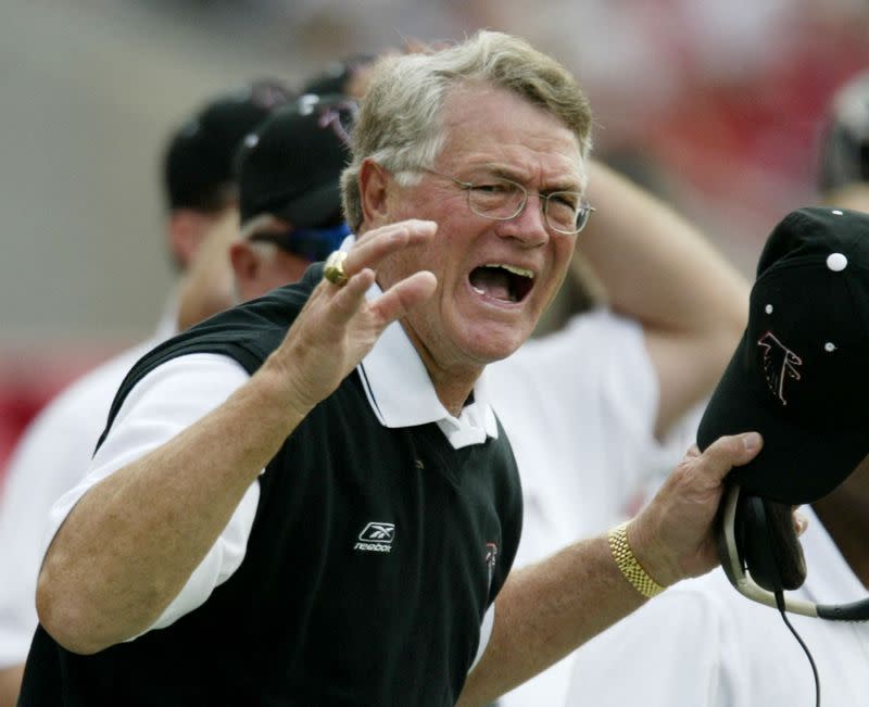 FALCONS' HEAD COACH DAN REEVES PROTESTS CALL.