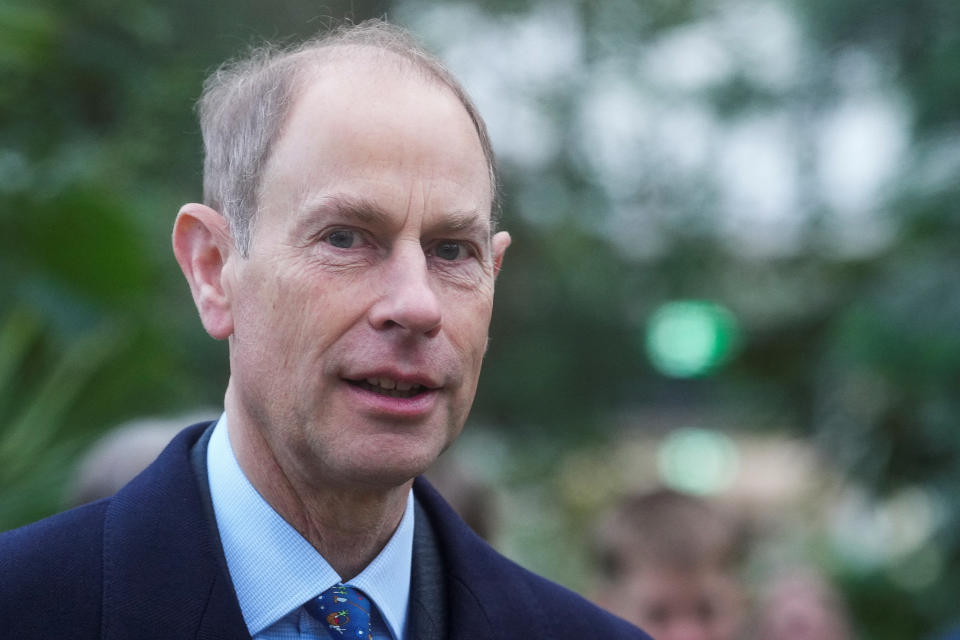 Britain's Prince Edward, Earl of Wessex, looks on as he walks through the Royal Botanic Gardens with South African President Cyril Ramaphosa during his state visit in London, Britain, November 23, 2022. REUTERS/Maja Smiejkowska