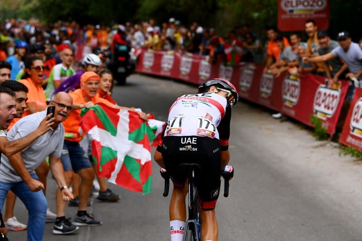 <span class="article__caption">Marc Soler attacked over the day’s climb to win into Bilbao.</span> (Photo: Tim de Waele/Getty Images)