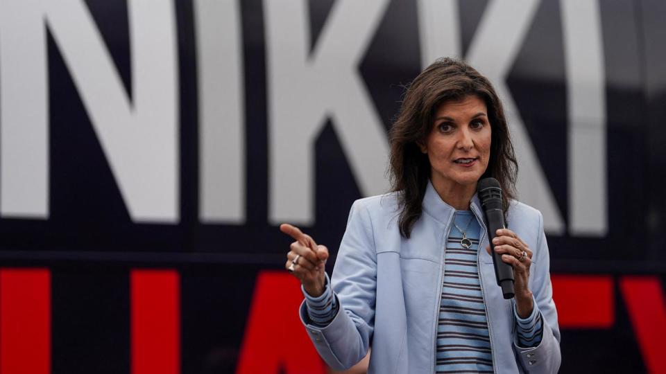 PHOTO: Presidential candidate Nikki Haley holds a campaign event in South Carolina (Elijah Nouvelage/Reuters)