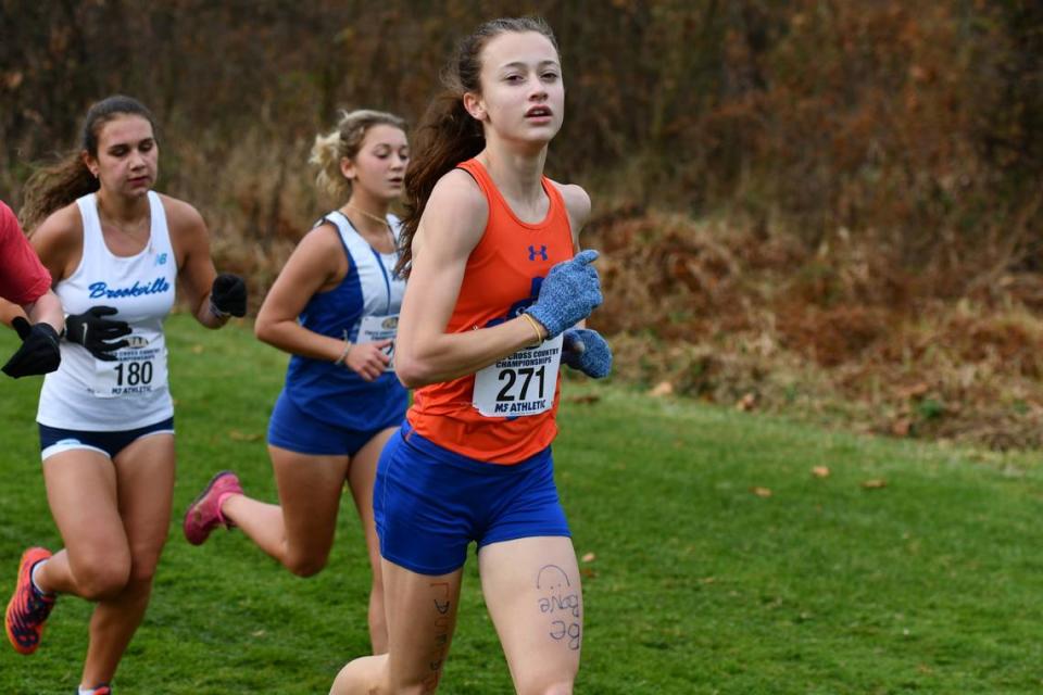Saint Joseph’s Evelyn Reynolds competes in the PIAA cross country championships on Saturday, Nov. 4, 2023.