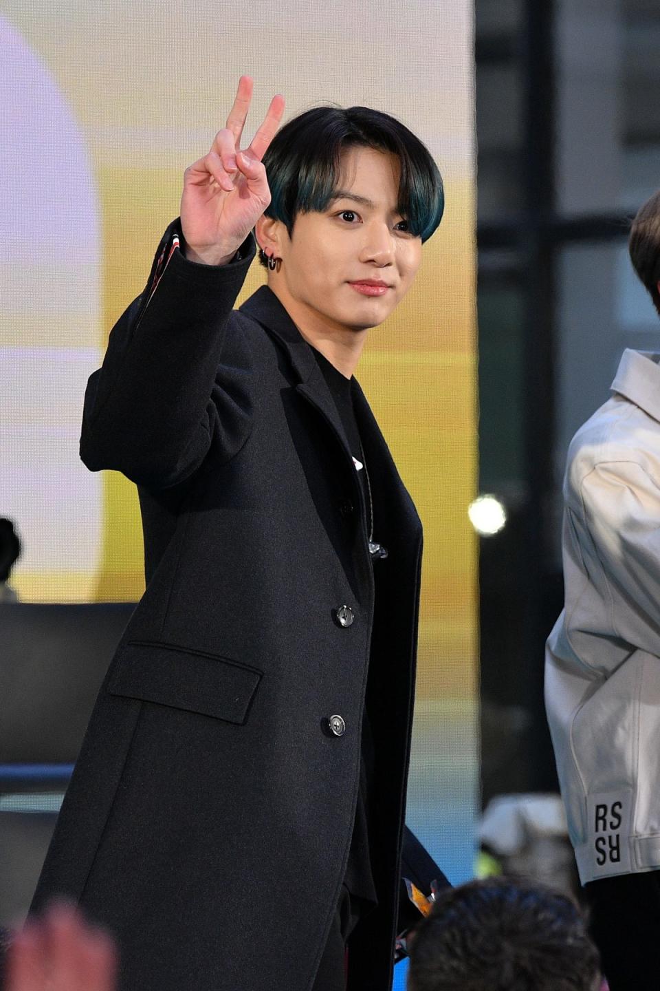 NEW YORK, NEW YORK - FEBRUARY 21: Jungkook of the K-pop boy band BTS visits the 'Today' Show at Rockefeller Plaza on February 21, 2020 in New York City. (Photo by Dia Dipasupil/Getty Images)