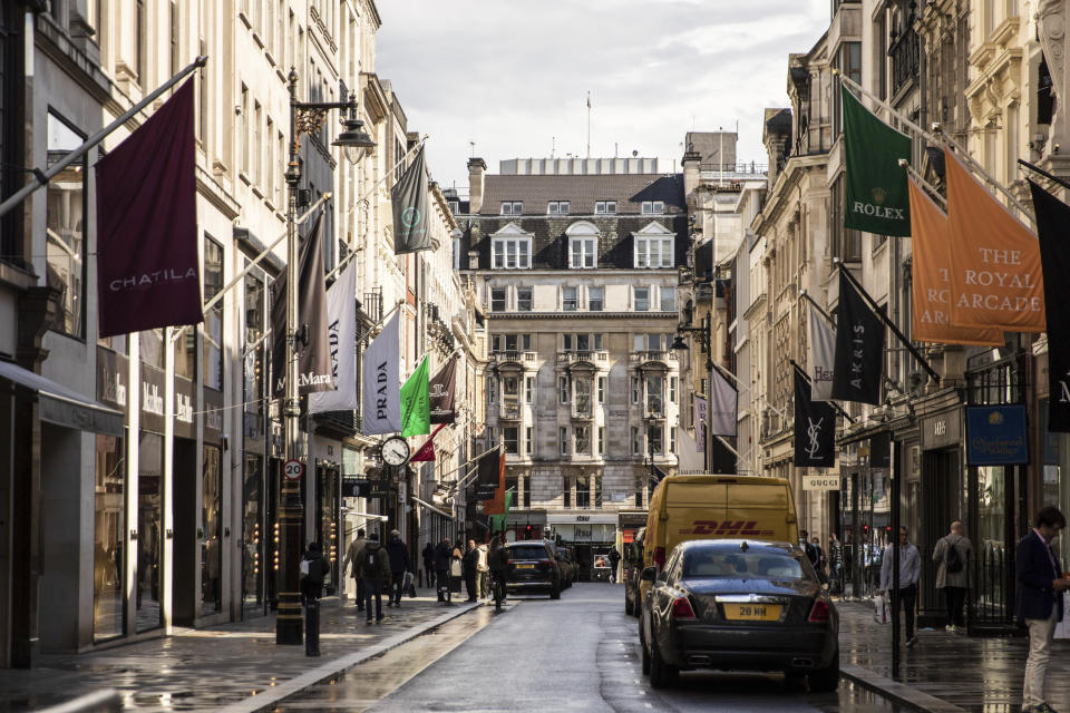 A general scene on Old Bond Street. - Credit: Sipa USA via AP