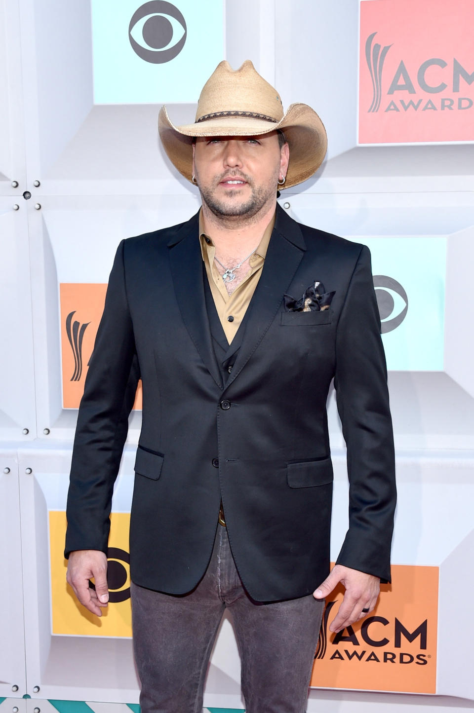 LAS VEGAS, NEVADA - APRIL 03:  Singer Jason Aldean attends the 51st Academy of Country Music Awards at MGM Grand Garden Arena on April 3, 2016 in Las Vegas, Nevada.  (Photo by John Shearer/WireImage)