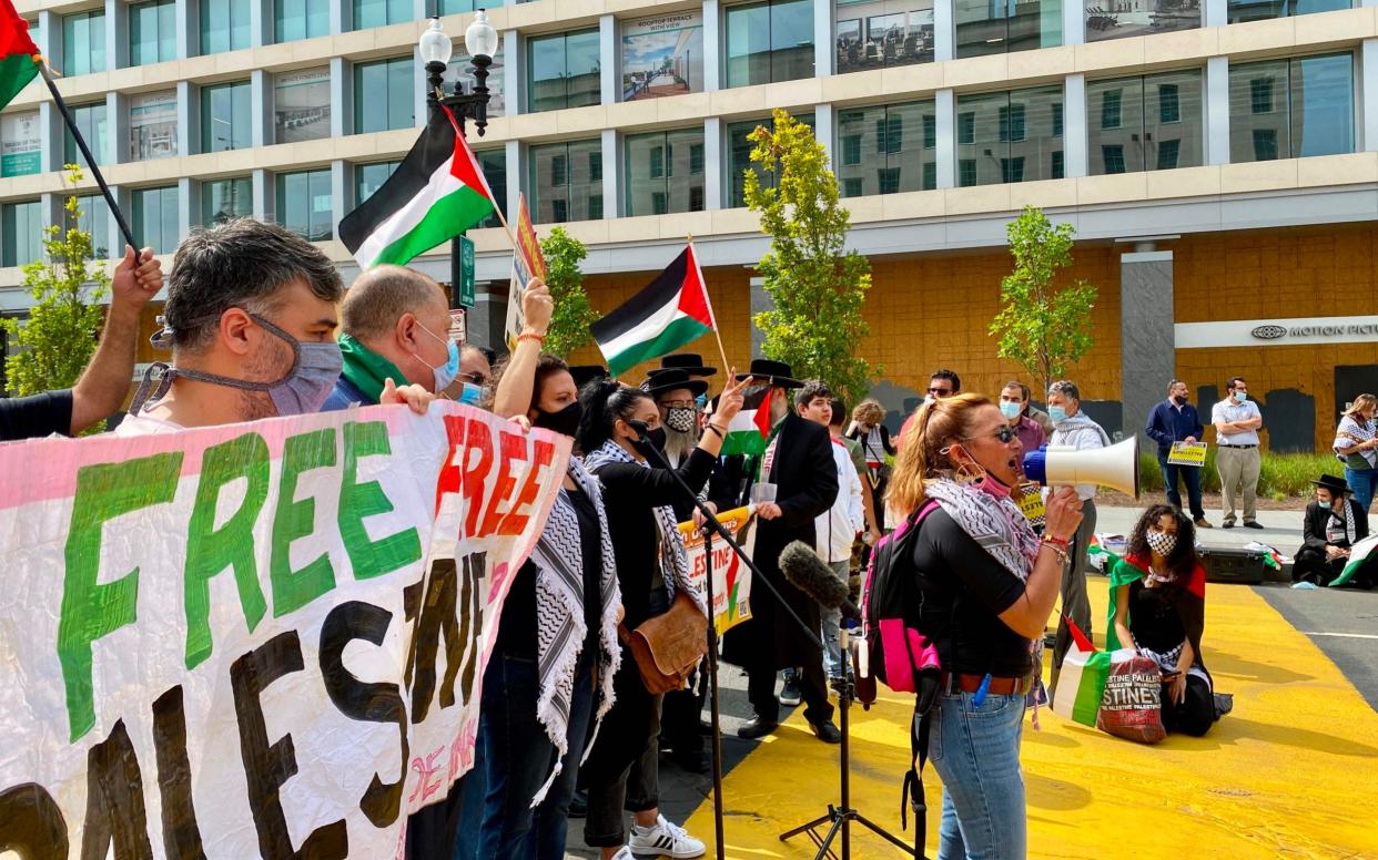 People protest against the Abraham Accords in Washington (file photo) - DANIEL SLIM/AFP via Getty Images