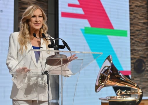 Suspended Recording Academy chief Deborah Dugan, shown here at the unveiling of the 2020 Grammy nominations, revealed scandalous allegations days before the gala