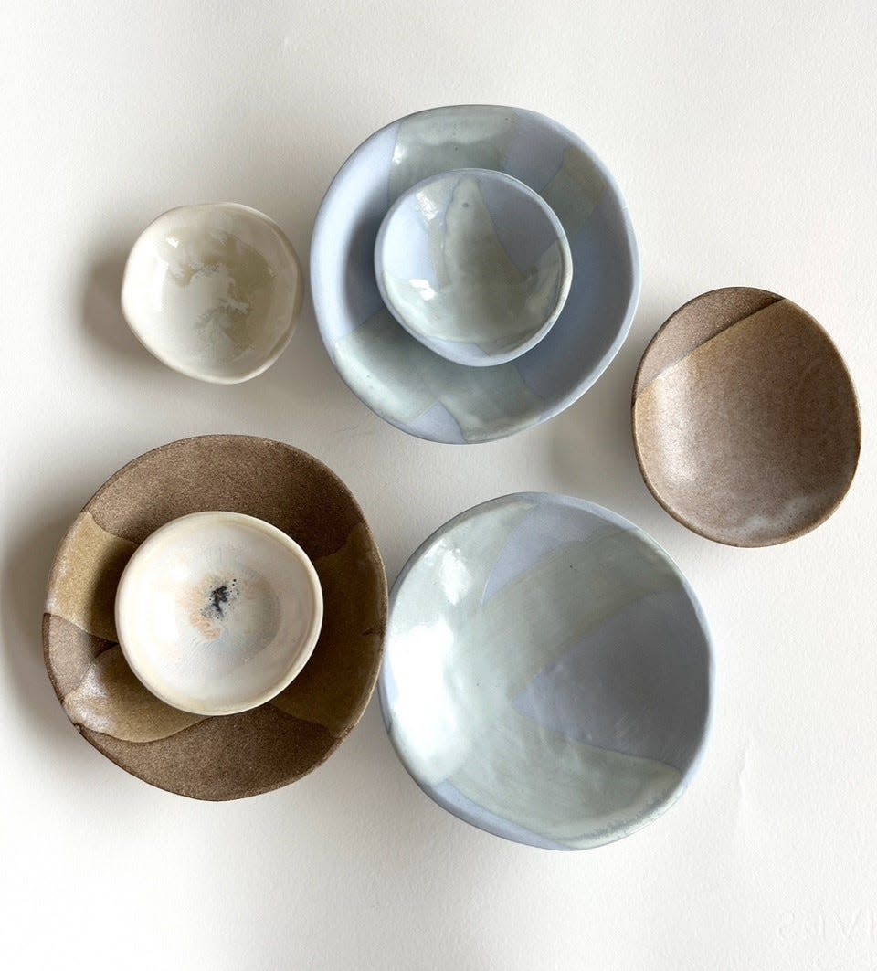 Ceramic bowls by Orleans ceramist Wendy Scofield.