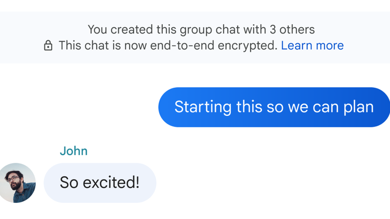 A photo of a sample of what it looks like when your messages are encrypted
