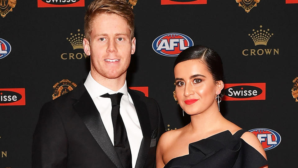 Lachie Hunter and Maddison Sullivan-Thorpe, pictured here at the 2016 Brownlow Medal.