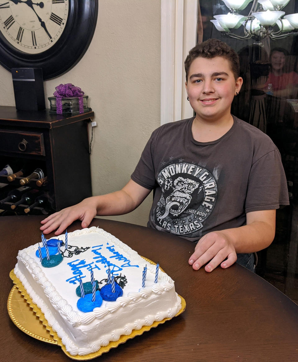 Anthony Lawson at home celebrating his 14th birthday. (Courtesy Theresa Lawson)