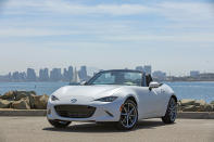 This photo provided by Mazda shows the 2023 Mazda MX-5 Miata, a compact convertible that strikes a balance between affordability and driving enjoyment. (Courtesy of Mazda North American Operations via AP)