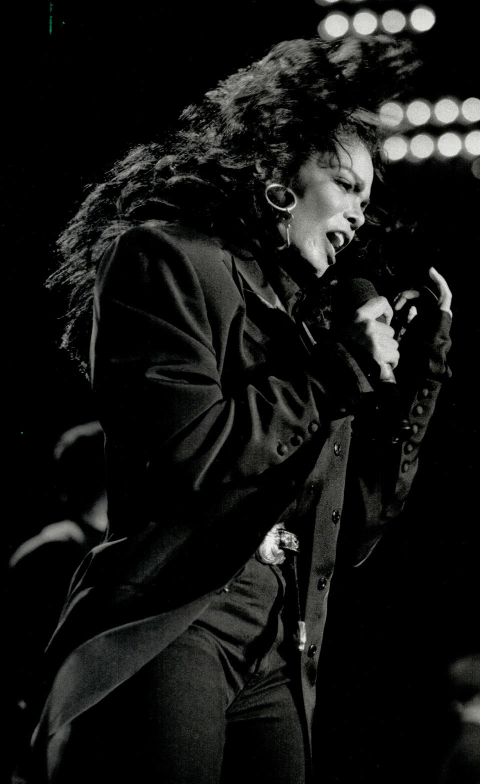 March 20, 1990: Janet Jackson performs at SkyDome. (Photo by Mike Slaughter/Toronto Star via Getty Images)