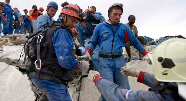 Russians rescue Haitian man from earthquake rubble