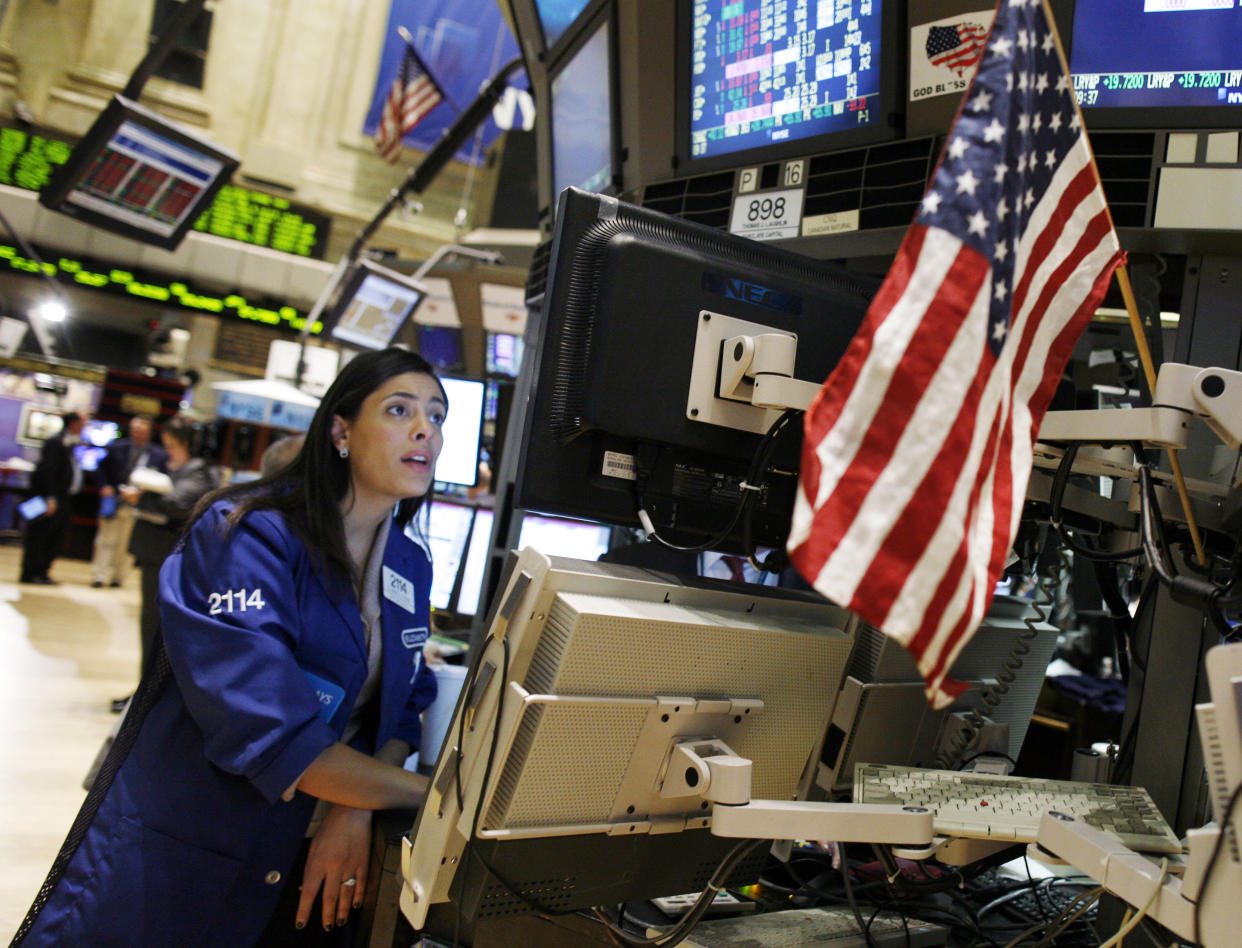 A trader works on the floor of the New York Stock Exchange. Photo: Shannon Stapleton/Reuters