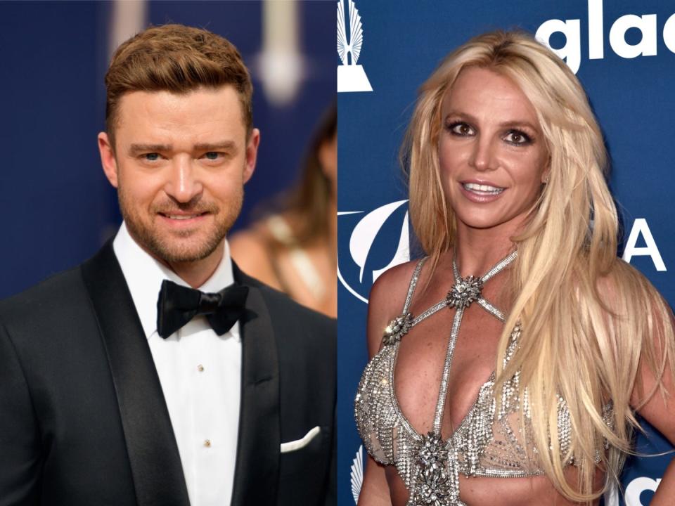 Justin Timberlake and Britney Spears, both in 2018.