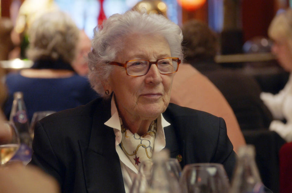 Colette Marin-Catherine appears in a scene from the Oscar-nominated documentary short "Collette," about a French woman who was part of the resistance during World War II. (Rose Bush via AP)