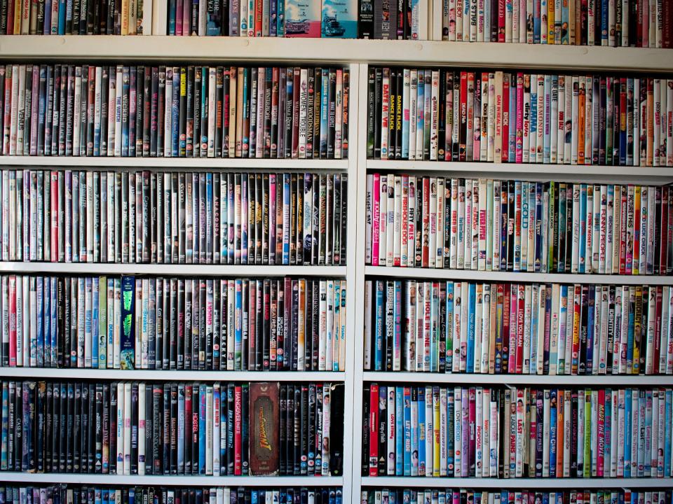 dvd library shelves