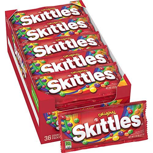 <p><strong>Skittles</strong></p><p>amazon.com</p><p><strong>$32.04</strong></p><p><a href="https://www.amazon.com/dp/B00412DLD6?tag=syn-yahoo-20&ascsubtag=%5Bartid%7C2141.g.34414052%5Bsrc%7Cyahoo-us" rel="nofollow noopener" target="_blank" data-ylk="slk:Shop Now;elm:context_link;itc:0;sec:content-canvas" class="link ">Shop Now</a></p><p>These <a href="https://www.prevention.com/life/g34272741/best-halloween-movies/" rel="nofollow noopener" target="_blank" data-ylk="slk:Halloween staples;elm:context_link;itc:0;sec:content-canvas" class="link ">Halloween staples</a> are secretly plant-based, despite their shiny finish. (You were probably planning to buy these anyway.)</p>