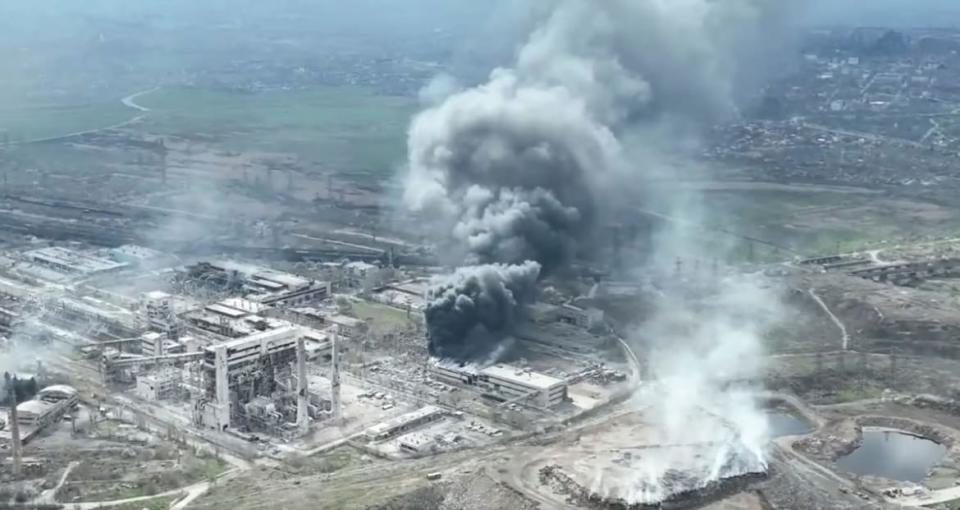 <div class="inline-image__caption"><p>Smoke rises above Azovstal steelworks, in Mariupol, Ukraine, in this still image obtained from a recent drone video posted on social media.</p></div> <div class="inline-image__credit">Mariupol City Council via Reuters</div>