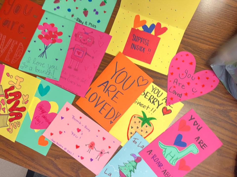Two student-run clubs from Palm Springs High School — HOPE and CardsForKidz — joined forces to pen messages of support and encouragement that will be sent to children at local hospitals.