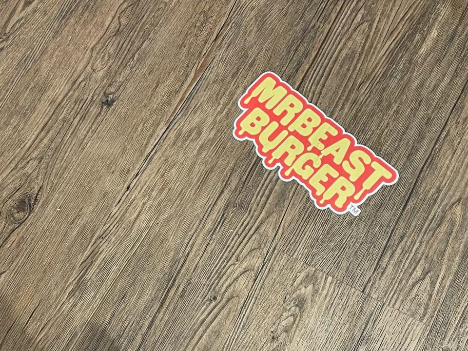 A MrBeast Burger sticker