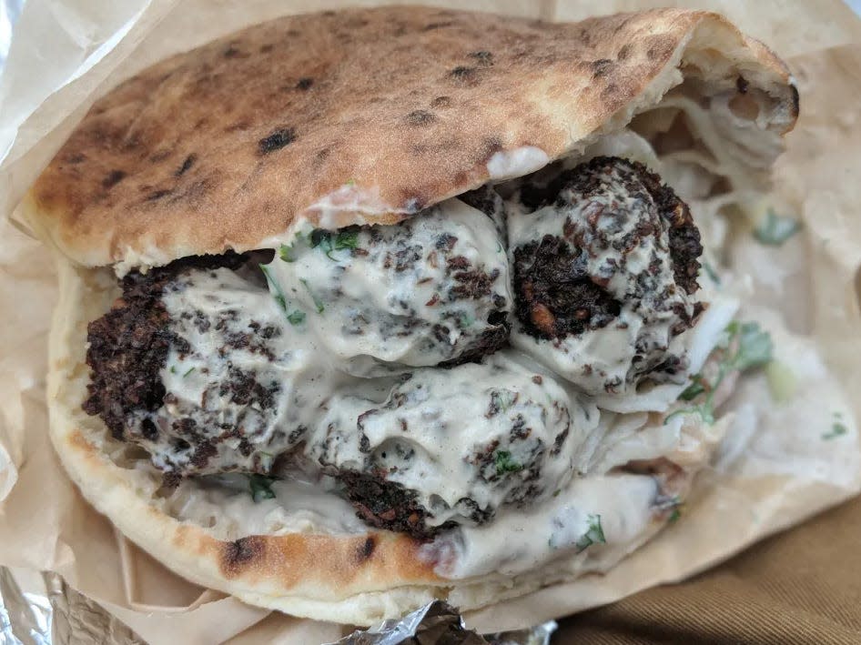 A falafel and pita sandwich from Taim in New York.