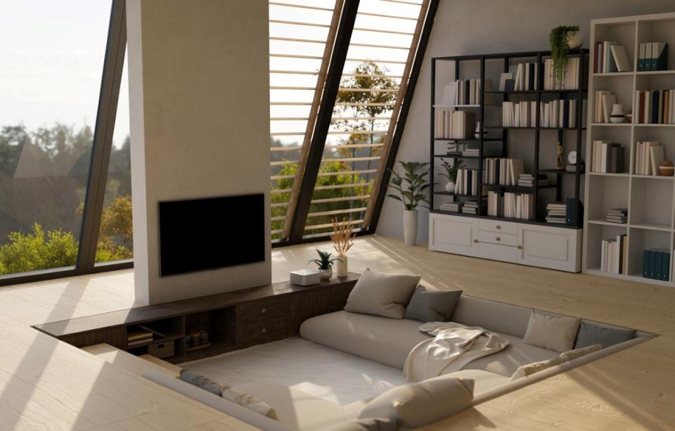 Modern sunken living room