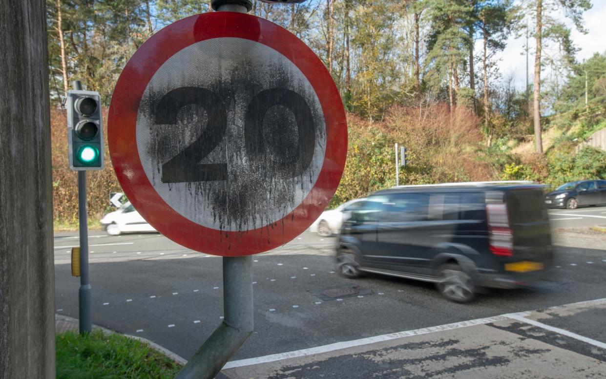 Vandals attack more than 150 20mph speed limit signs in Wales