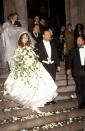 <p>Mariah Carey married music executive Tommy Mottola on June 5. Carey was 23, and Mottola was 20 years her senior. Carey later described herself to <em><a href="https://www.cosmopolitan.com/entertainment/celebs/a28137694/mariah-carey-profile-cover-cosmo-interview-sex-shade-memes/" rel="nofollow noopener" target="_blank" data-ylk="slk:Cosmopolitan;elm:context_link;itc:0" class="link ">Cosmopolitan</a></em> as a "child bride" in that marriage. The couple divorced in 1998.</p>