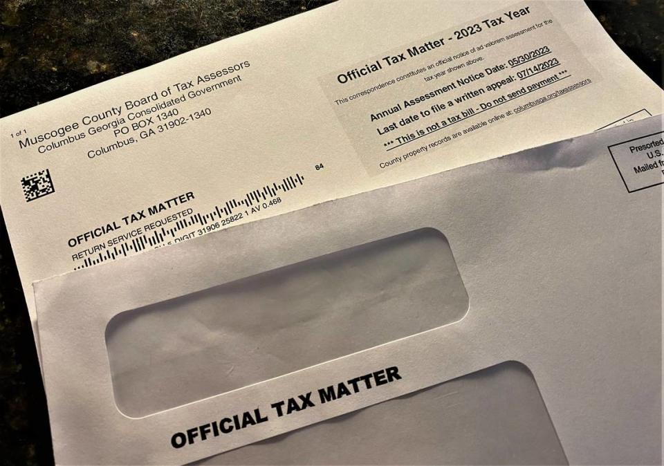Muscogee County property tax assessments were mailed out May 30, giving residents until July 14 to appeal.