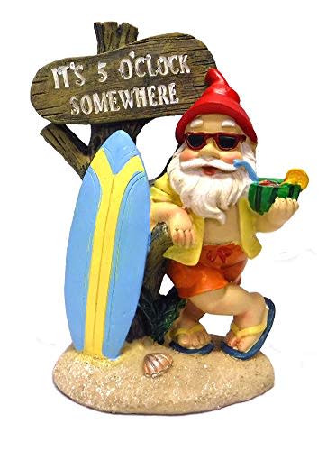 5:00 Somewhere Tropical Party Gnome Garden Statue