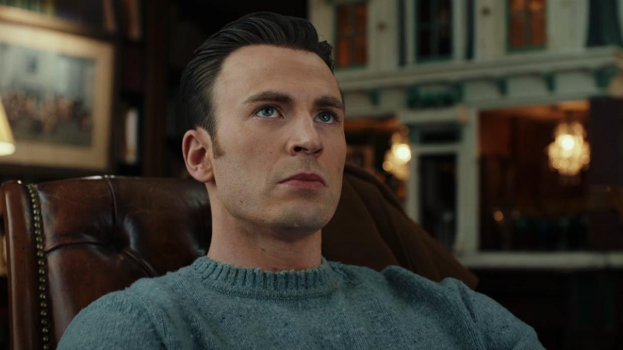  Chris Evans looking evil in Knives Out. 