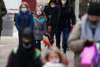 Students arrive at PS 361 on the first day of a return to class during the coronavirus disease (COVID-19) pandemic in the Manhattan borough of New York City