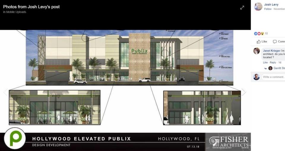 Hollywood Mayor Josh Levy posted this image of a proposed waterfront Publix on 3100 S. Ocean Drive to his Facebook page on Nov. 15, 2018.