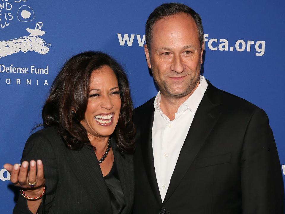 Kamala Harris and Douglas Emhoff attend Children's Defense Fund - California Hosts 24th Annual Beat The Odds Awards at Book Bindery on December 4, 2014