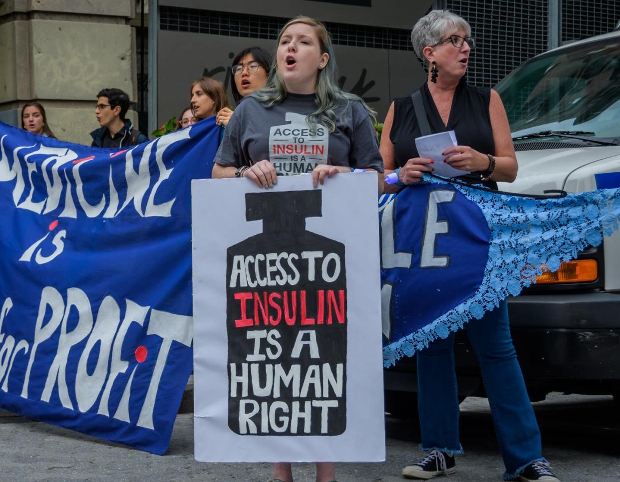 <span class="caption">High insulin prices are leaving some people who need the drug without access.</span> <span class="attribution"><a class="link " href="https://www.gettyimages.com/detail/news-photo/advocates-with-t1internationals-new-york-new-jersey-and-news-photo/1166231700?adppopup=true" rel="nofollow noopener" target="_blank" data-ylk="slk:Erik McGregor/LightRocket via Getty Images;elm:context_link;itc:0;sec:content-canvas">Erik McGregor/LightRocket via Getty Images</a></span>