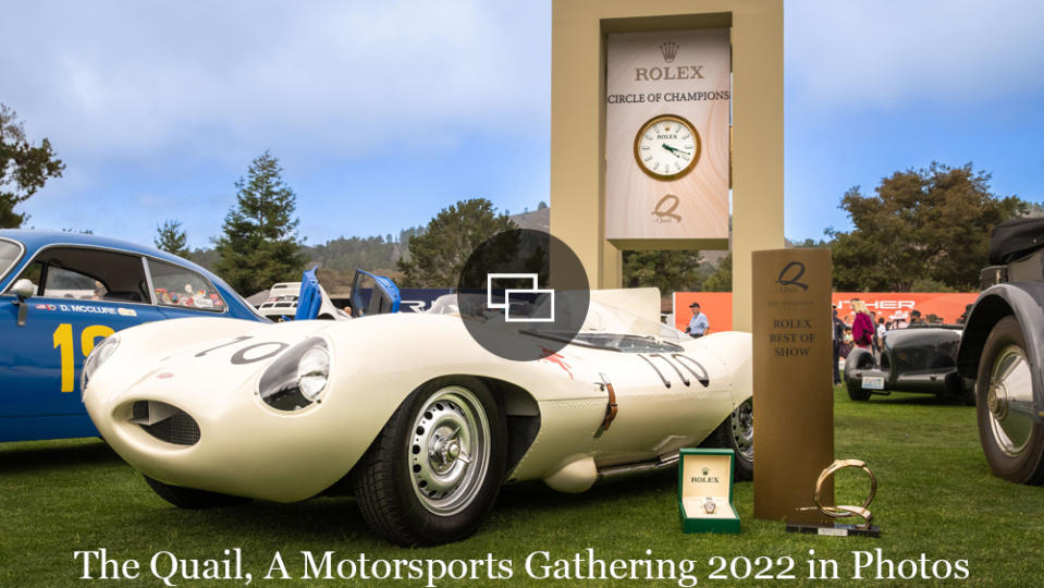 The 1956 Jaguar D-Type named Best of Show at the Quail, A Motorsports Gathering 2022.