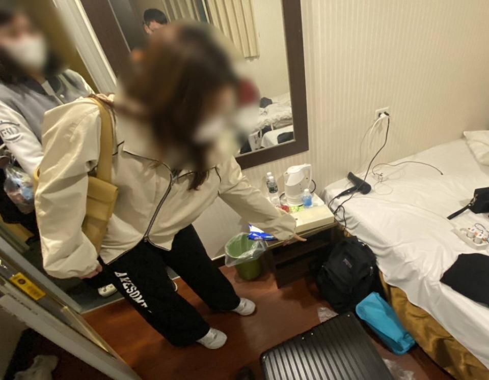 韓籍女大生投宿飯店遭竊,房務員監守自盜送辦。（讀者提供）
