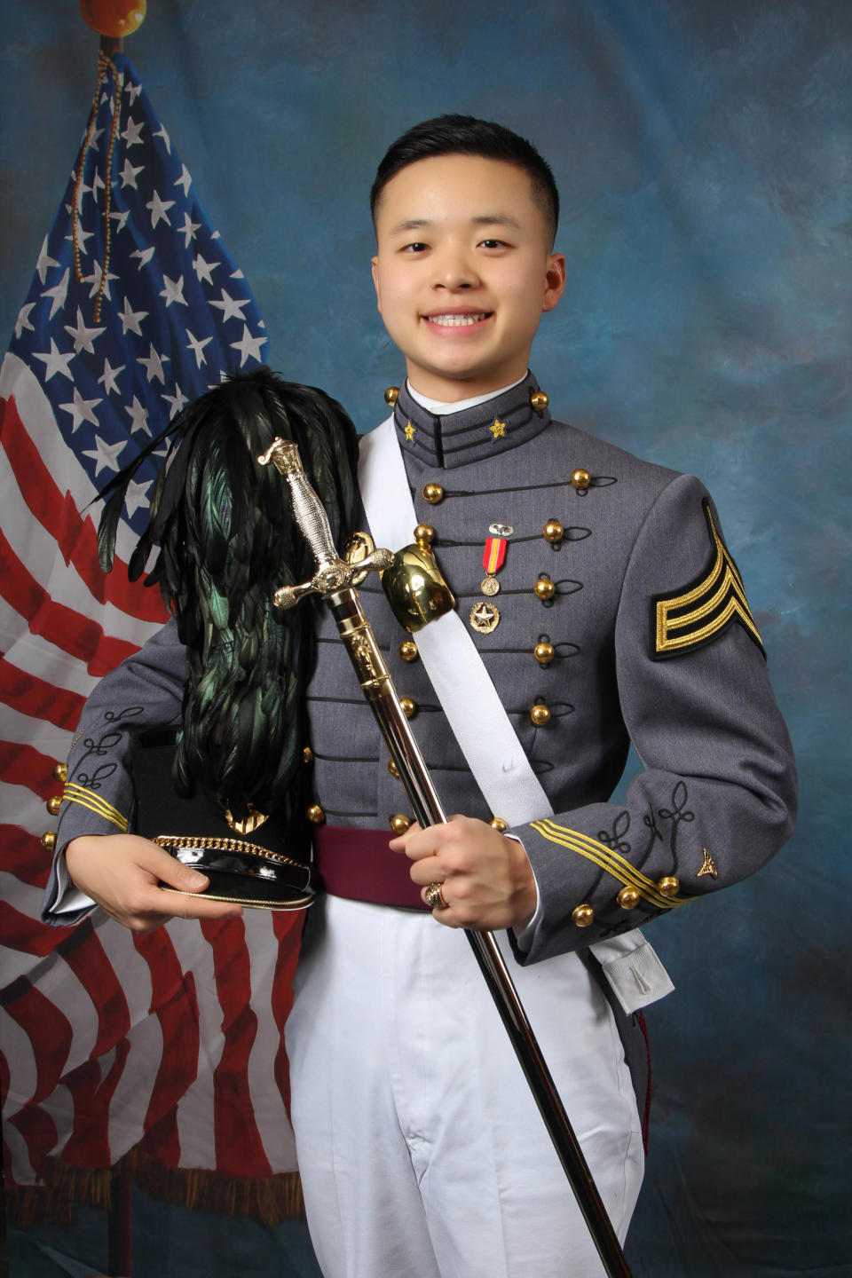 El joven Peter Zhu, fallecido el 28 de febrero de 2019, era cadete de la Academia Militar de West Point. (AP)