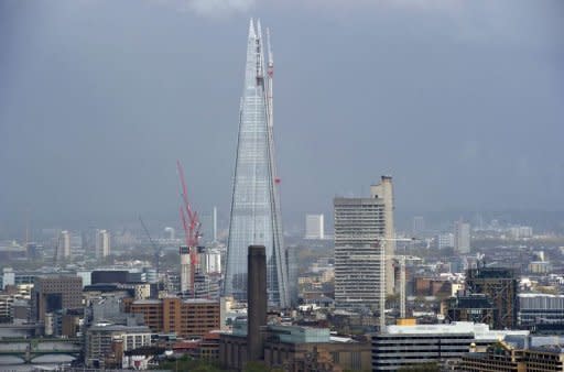 The Shard under construction in central London in April 2012. Europe's tallest skyscraper was inaugurated on Thursday in a dazzling sound and light show befitting its status as the capital's brashest and most controversial building