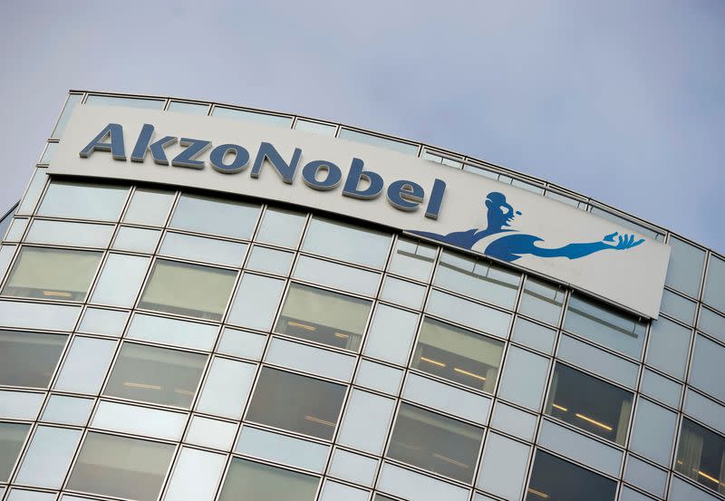 FILE PHOTO: AkzoNobel's logo is seen in Amsterdam