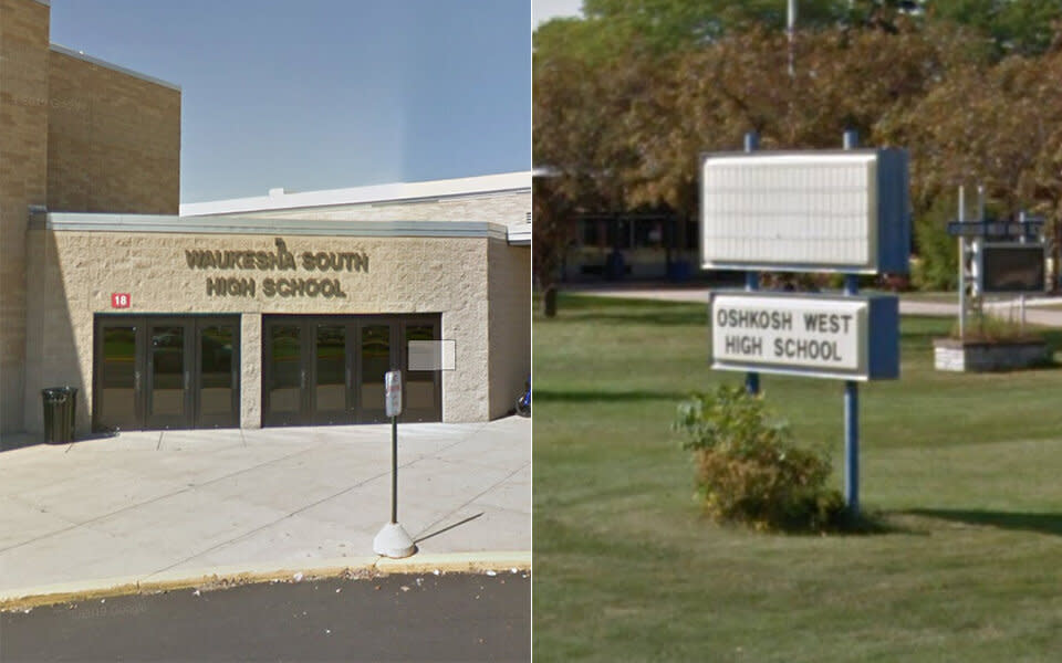 Waukesha South High School, left, and Oshkosh West High School. (Photo: Google)