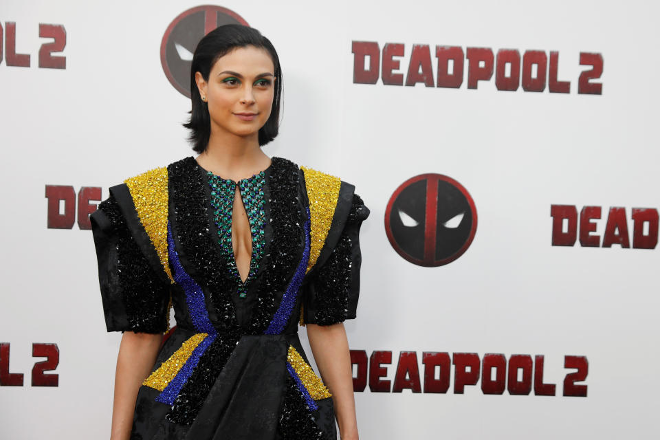 Actress Morena Baccarin is seen on the red carpet at the premiere of "Deadpool 2" in New York, May 14, 2018. (Photo: Shannon Stapleton / Reuters)