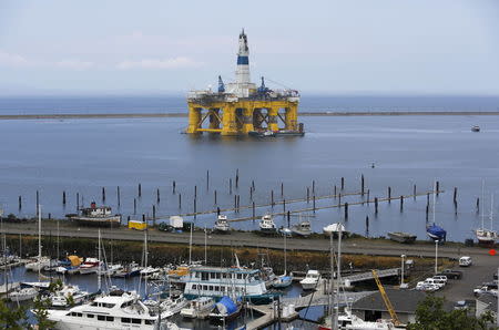 The Shell Oil Company's drilling rig Polar Pioneer is shown in Port Angeles, Washington May 12, 2015. REUTERS/Jason Redmond