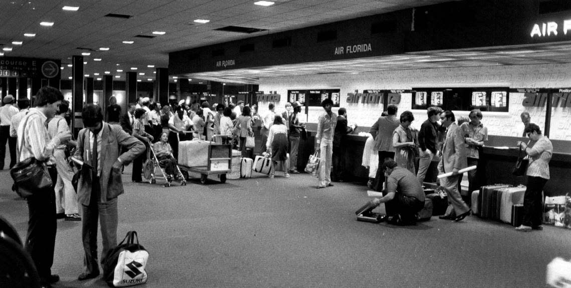 Air Florida’s ticket counter in Miami.