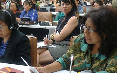 Aware's CEDAW team highlights to the UN areas where women's rights in S'pore still need improvement. (Aware photo)