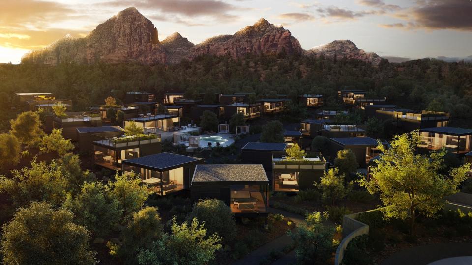 A rendering of the Ambiente Sedona, a landscape hotel slated to open in late 2021