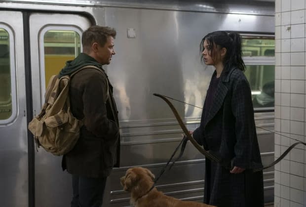 Jeremy Renner and Hailee Steinfeld in "Hawkeye" on Disney+<p>Marvel Studios/Disney</p>