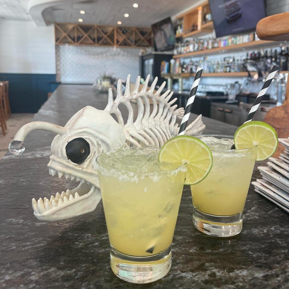The Coquina-rita at Coqunia Fishbar at Mayfaire in Wilmington is made with house-infused serrano tequila and garnished with a chili salt rim.